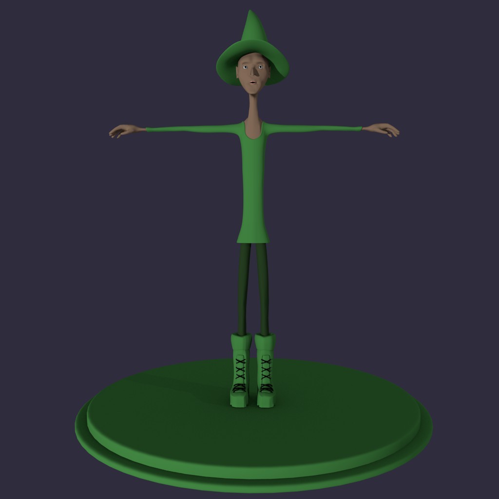 Cartoonish Witch Character with Rig preview image 3